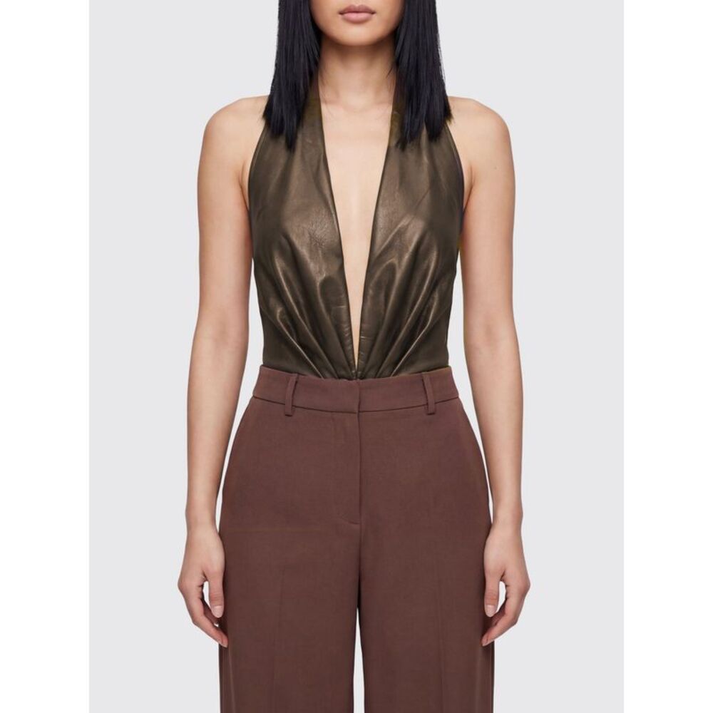 The Andamane Women Slim Fit Off-The-Shoulder Top The Andamane In Faux Leather